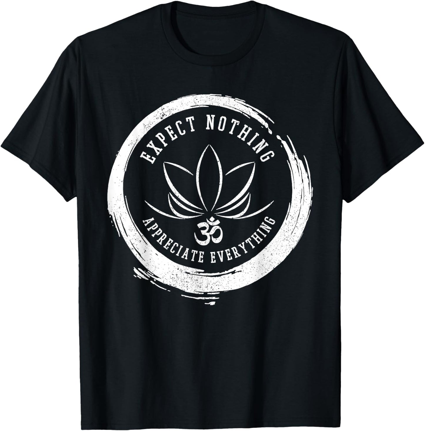 Buddhism Saying Lotus Flower Om Symbol Yoga Gift T-Shirt - T-Shirt | Black