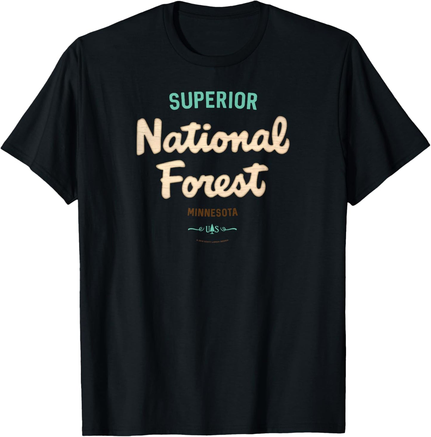 Superior National Forest Minnesota USFS Script Logo T-Shirt - T-Shirt | Black