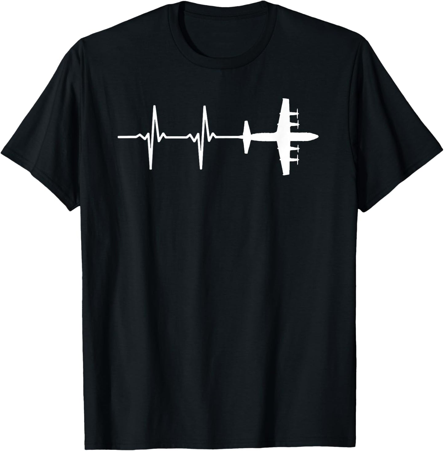 EKG Heartbeat P-3 Orion Military Plane Shirt T-Shirt - T-Shirt | Black