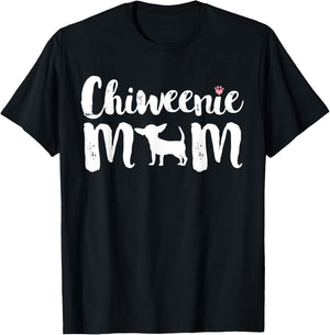 Chiweenie Mom, Chiweenie Owners Love Mothers Day Gift T-Shirt - T-Shirt | Black