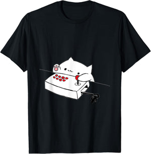 Funny Bongo Cat Funny Cute Gamer Meme Cat Men Women Kids T-Shirt - T-Shirt | Black