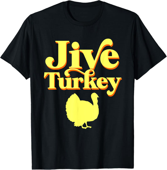 Funny Retro Jive Thanksgiving Turkey T-Shirt - T-Shirt | Black