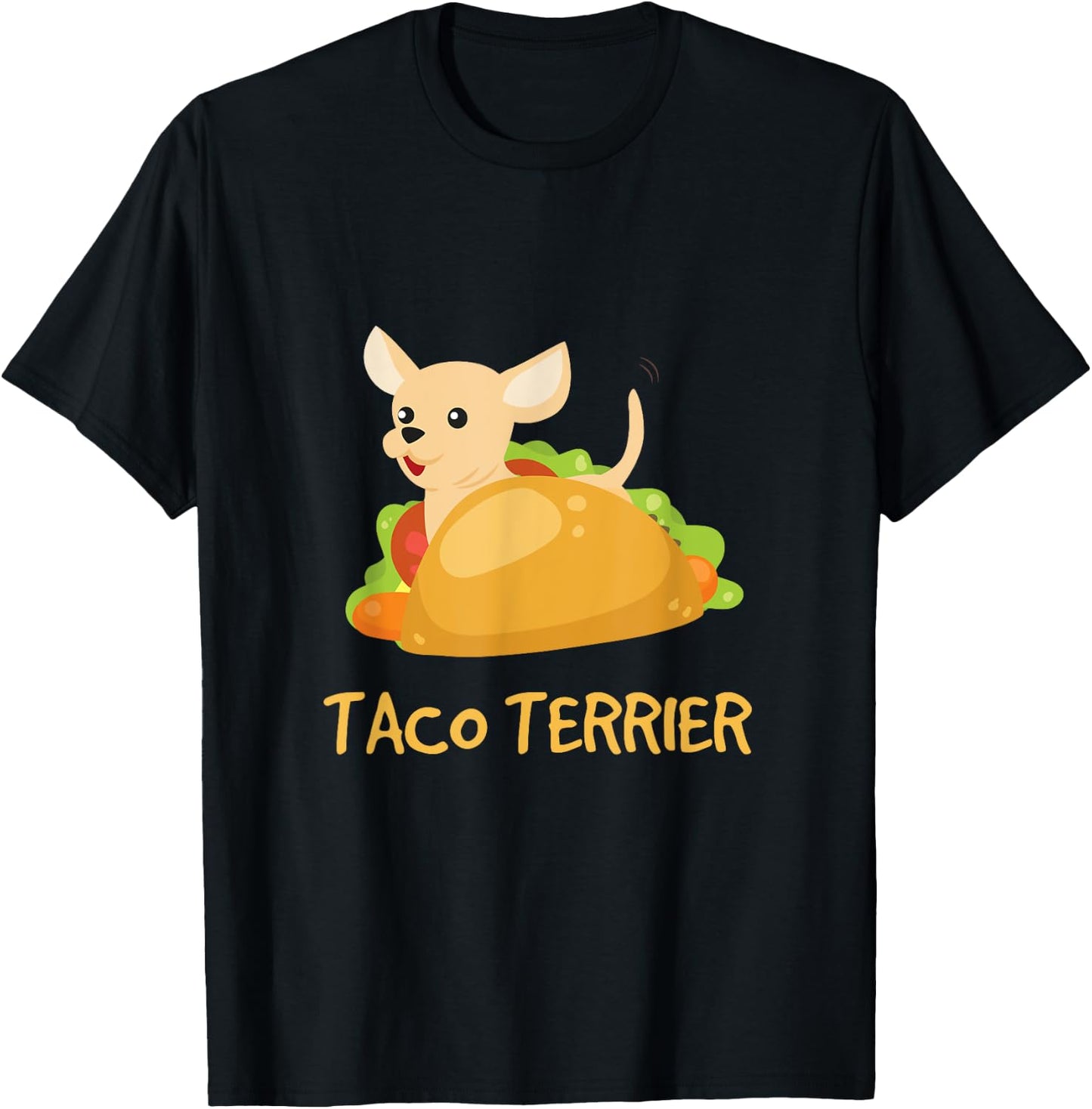 Taco Terrier - Funny Taco Dog Pun Women Kids T-Shirt - T-Shirt | Black