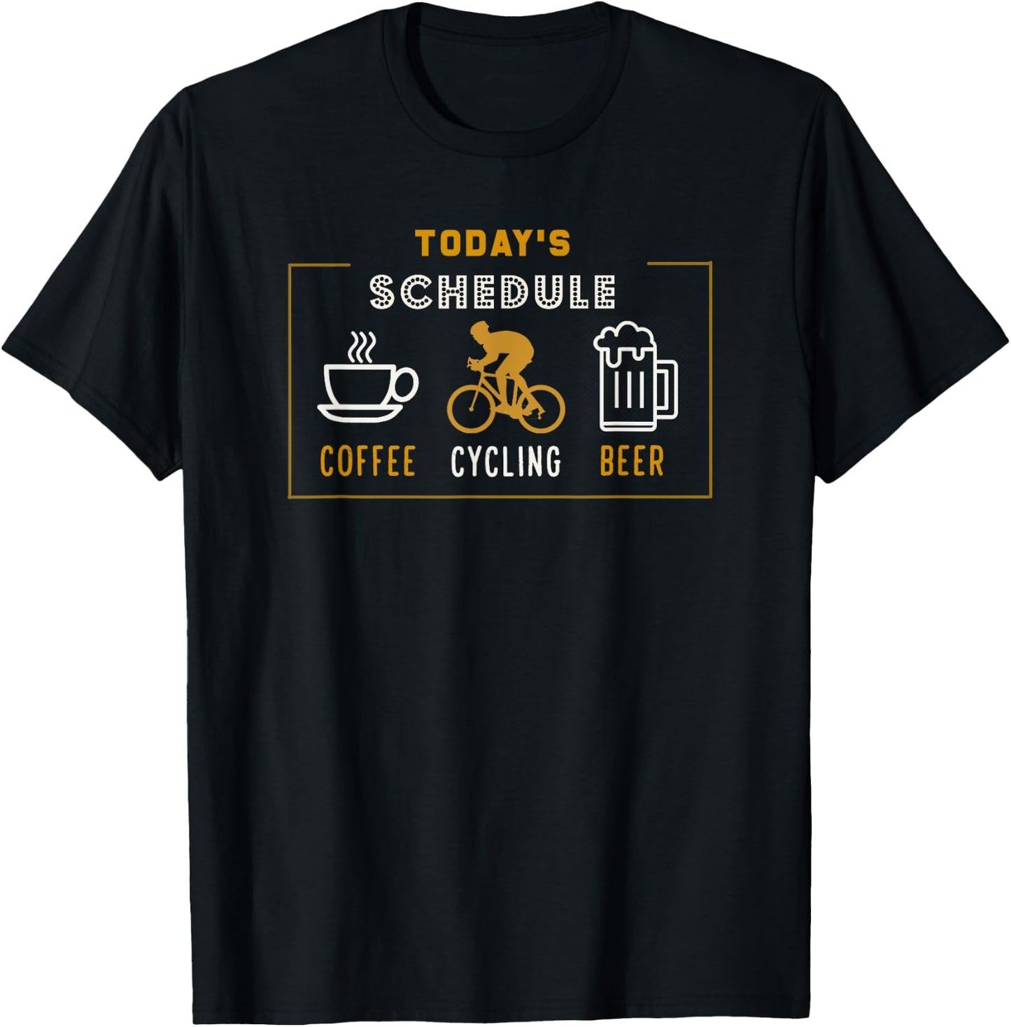 Today's Schedule Coffee Cycling Beer | Funny Cycle T-Shirt - T-Shirt | Black
