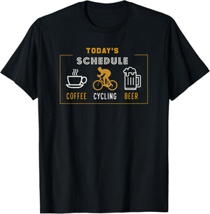 Today's Schedule Coffee Cycling Beer | Funny Cycle T-Shirt - T-Shirt | Black