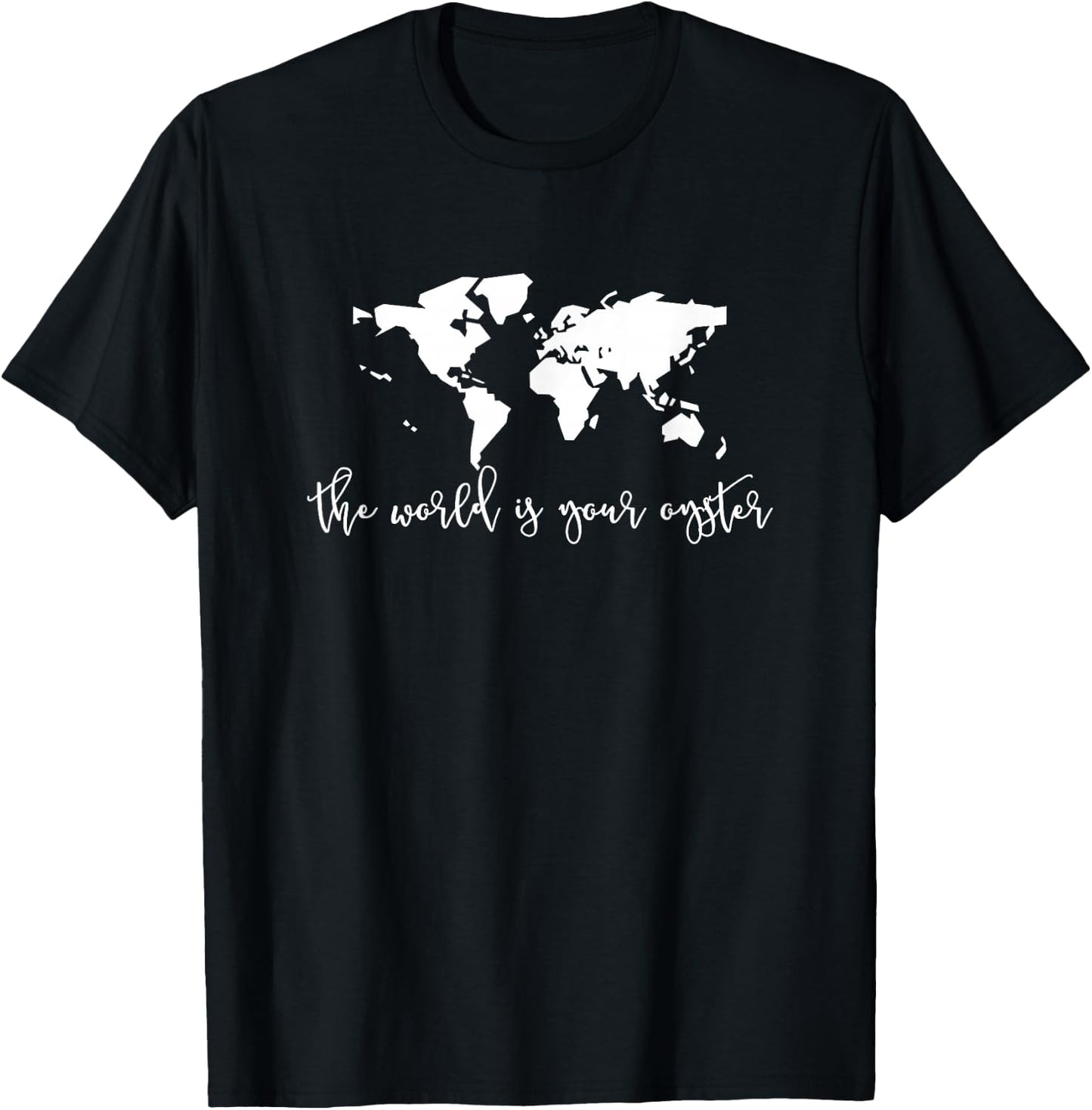 The World is Your Oyster World Map T-Shirt - T-Shirt | Black