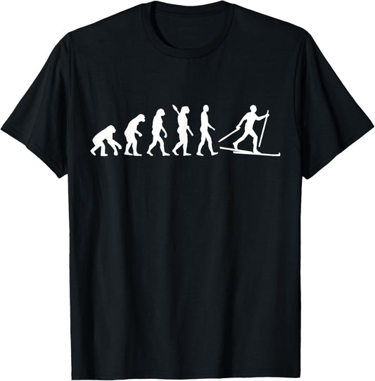 Evolution cross-country skiing T-Shirt - T-Shirt | Black