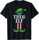 Thug Elf Matching Family Group Christmas Party Pyjamas T-Shirt - T-Shirt | Black