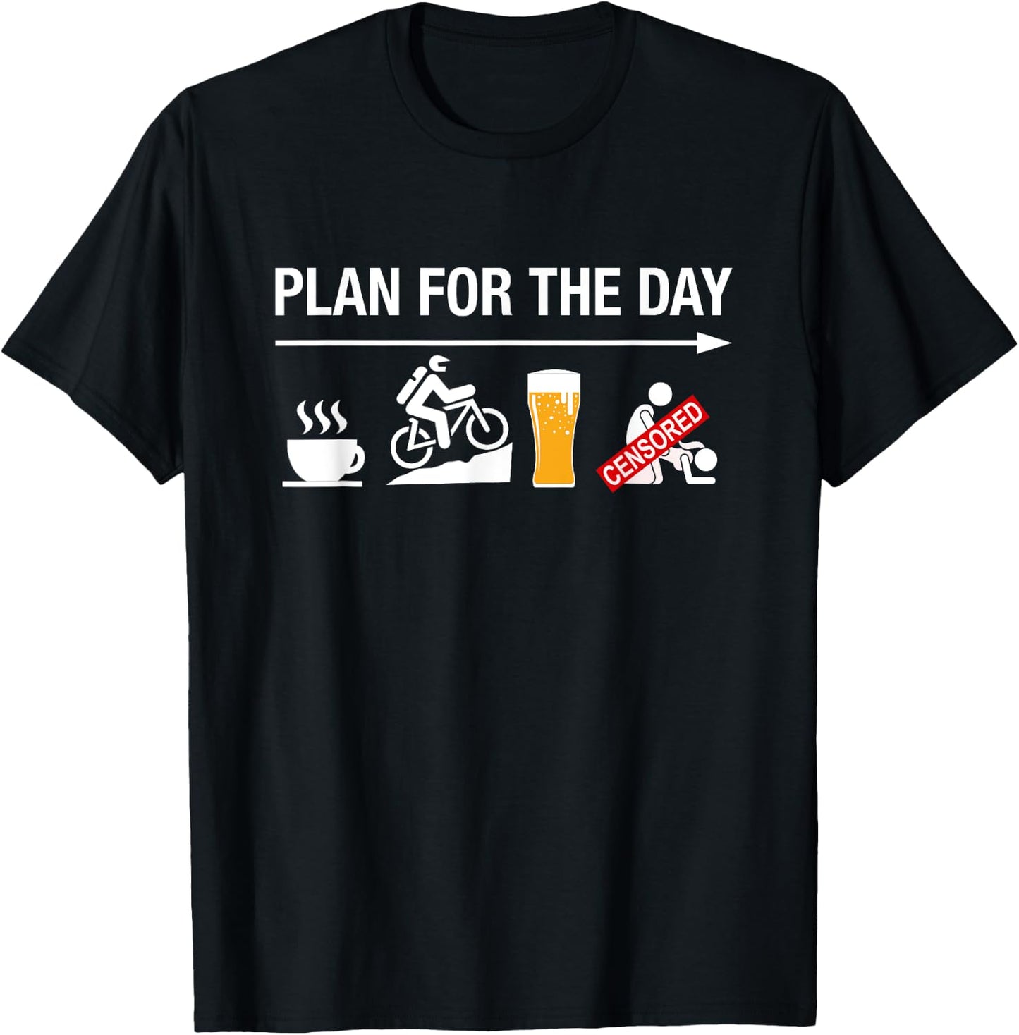 Funny Biking Adult Humour Coffee Mountain Bike Beer Cycling T-Shirt - T-Shirt | Black