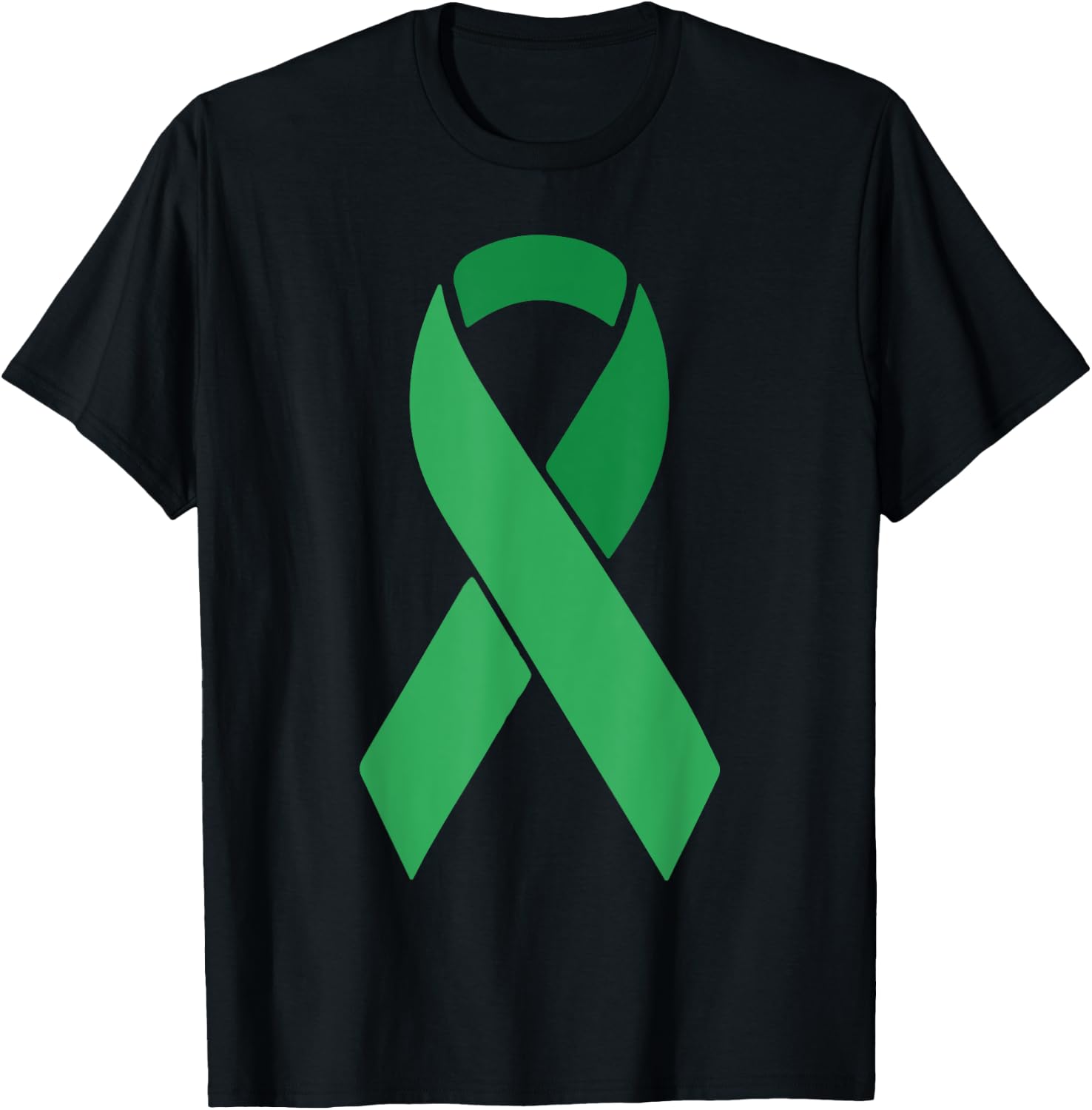 Green Ribbon Scoliosis Mental Health Awareness T-Shirt - T-Shirt | Black