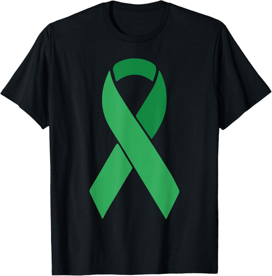 Green Ribbon Scoliosis Mental Health Awareness T-Shirt - T-Shirt | Black