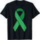 Green Ribbon Scoliosis Mental Health Awareness T-Shirt - T-Shirt | Black