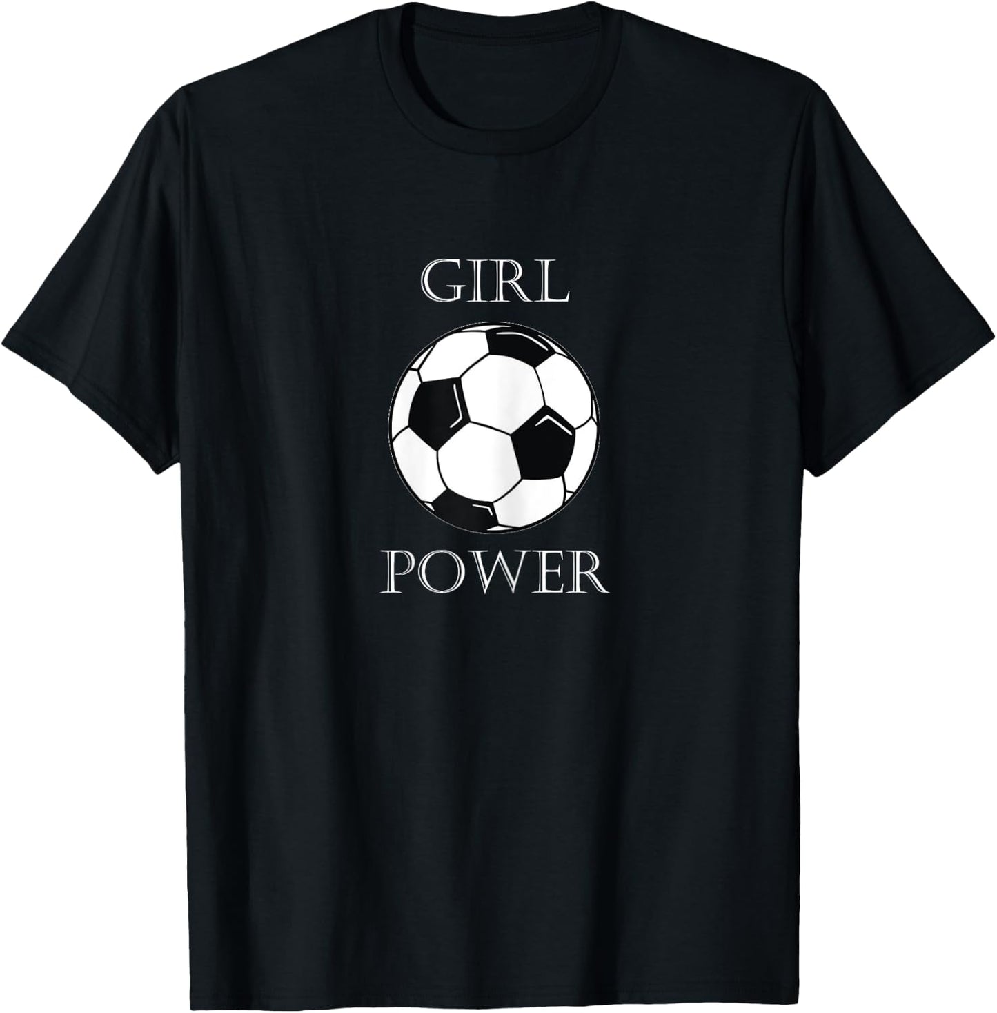 Girl Power Soccer Sports Design T-Shirt - T-Shirt | Black