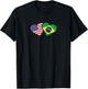Brazil USA Flag T Shirt Heart Brazilian Americans Love Cute T-Shirt - T-Shirt | Black