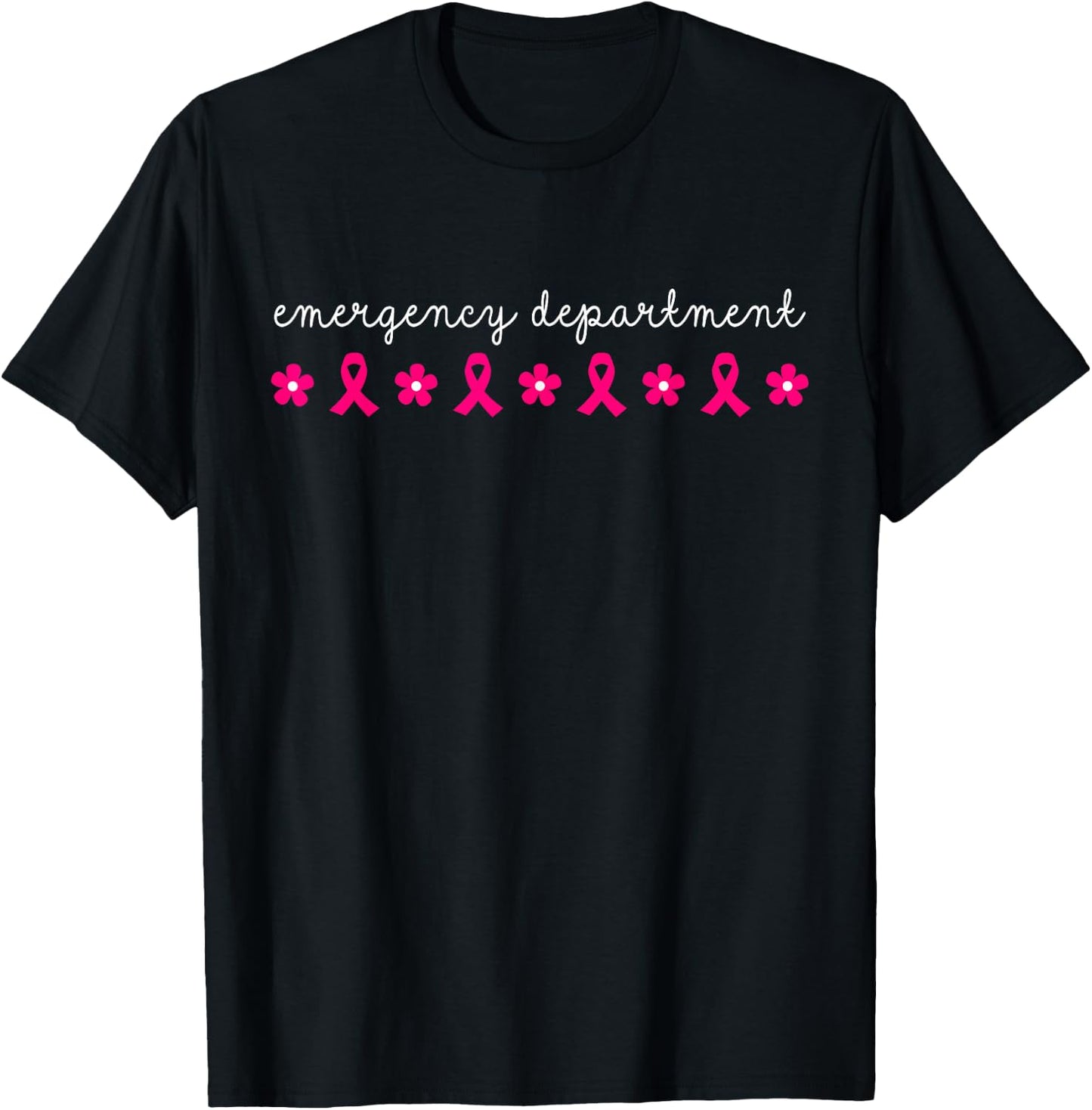 Emergency Department Emergency Room Nurse Breast Cancer T-Shirt - T-Shirt | Black