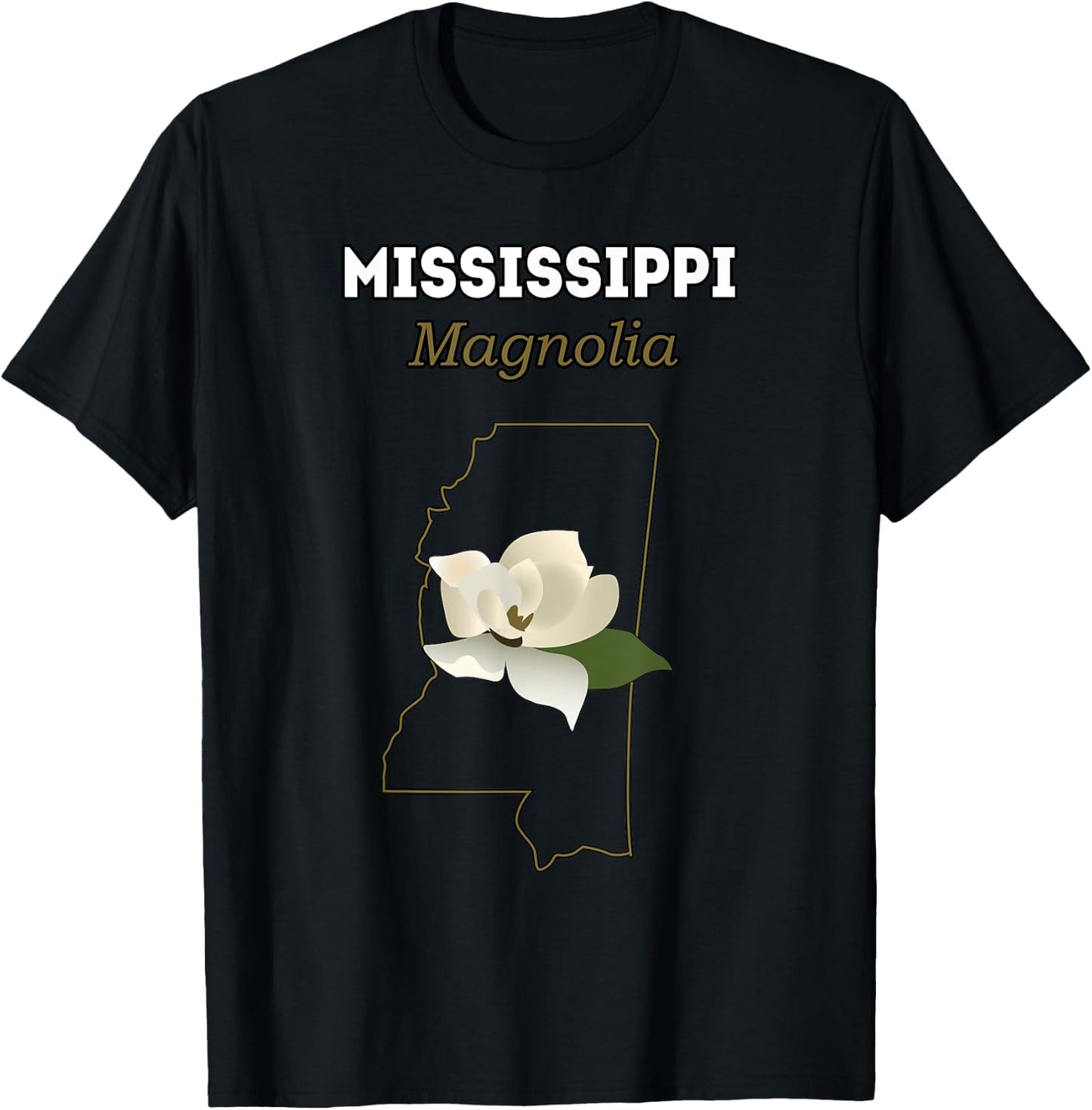 MISSISSIPPI MAGNOLIA Flower, Gift T Shirt T-Shirt - T-Shirt | Black