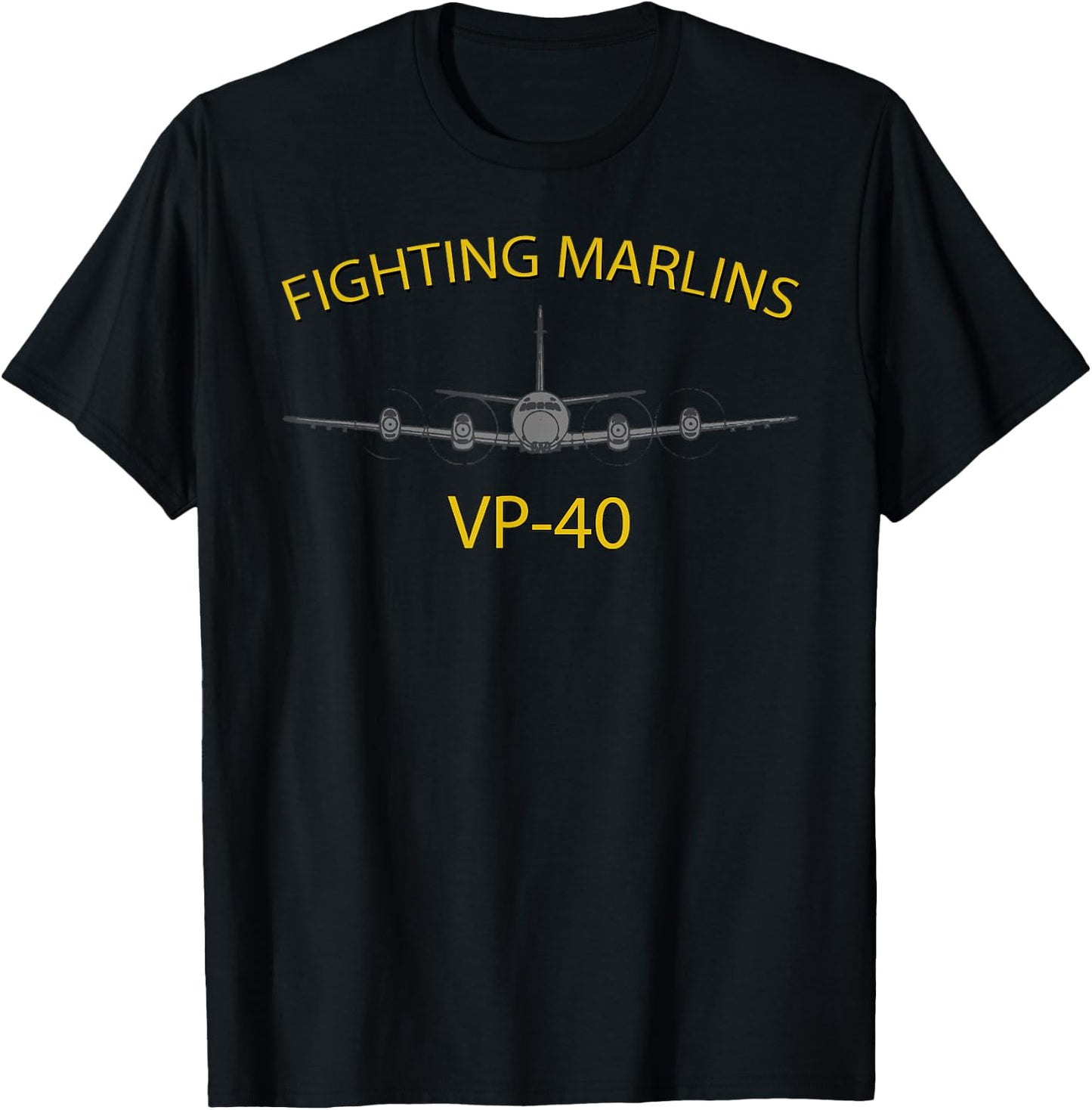 VP-40 "Fighting Marlins" P-3 Orion Patrol Squadron T-Shirt - T-Shirt | Black