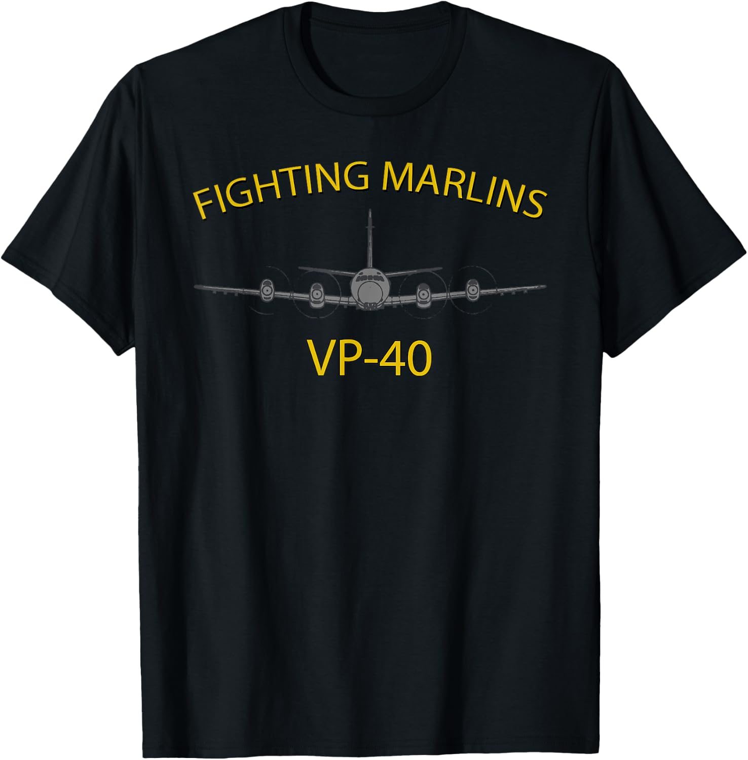 VP-40 "Fighting Marlins" P-3 Orion Patrol Squadron T-Shirt - T-Shirt | Black