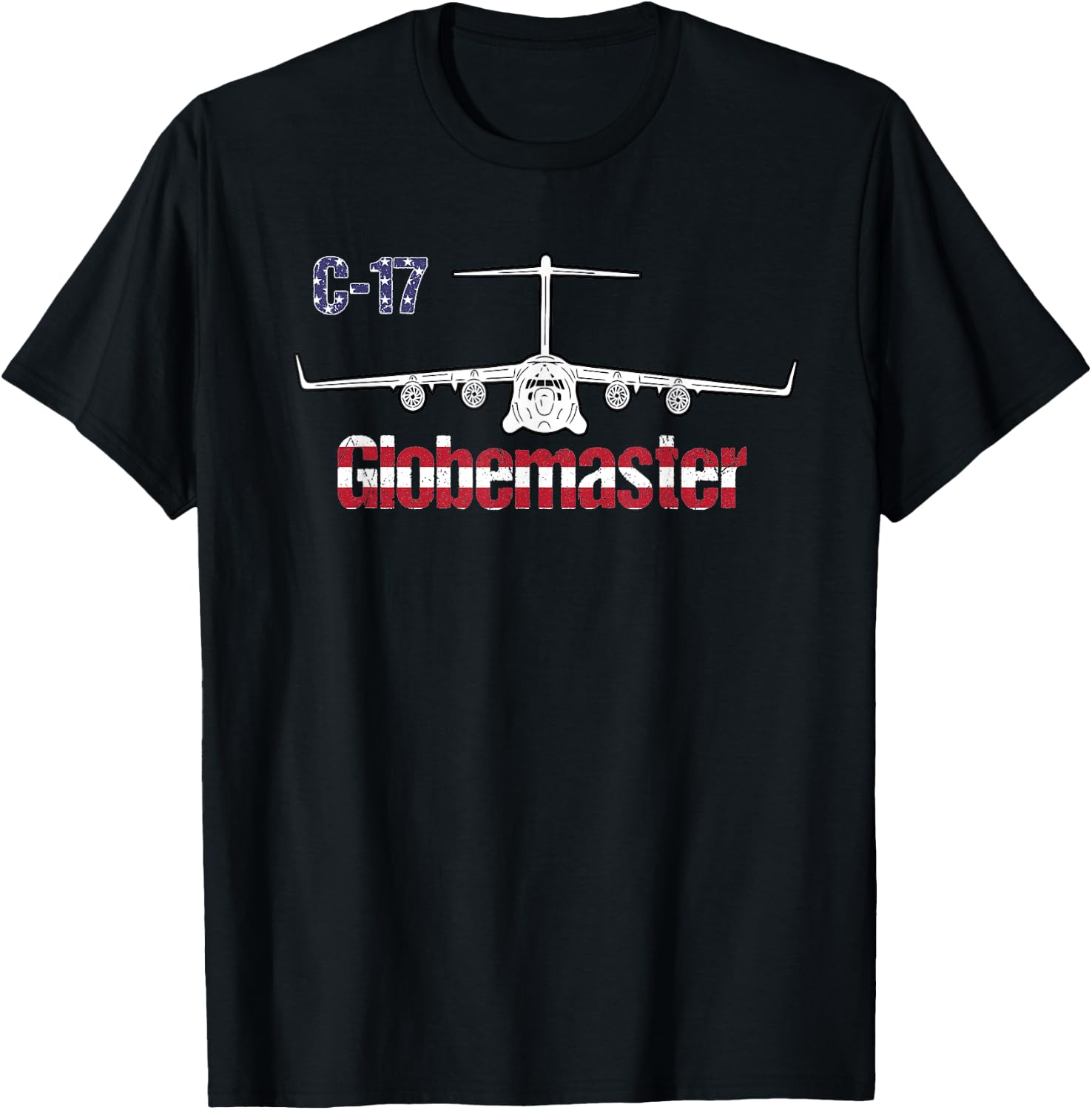 C17 Globemaster: Air Force Pilot Gifts American Flag Women Kids Men T-Shirt - T-Shirt | Black