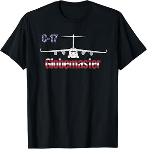 C17 Globemaster: Air Force Pilot Gifts American Flag Women Kids Men T-Shirt - T-Shirt | Black