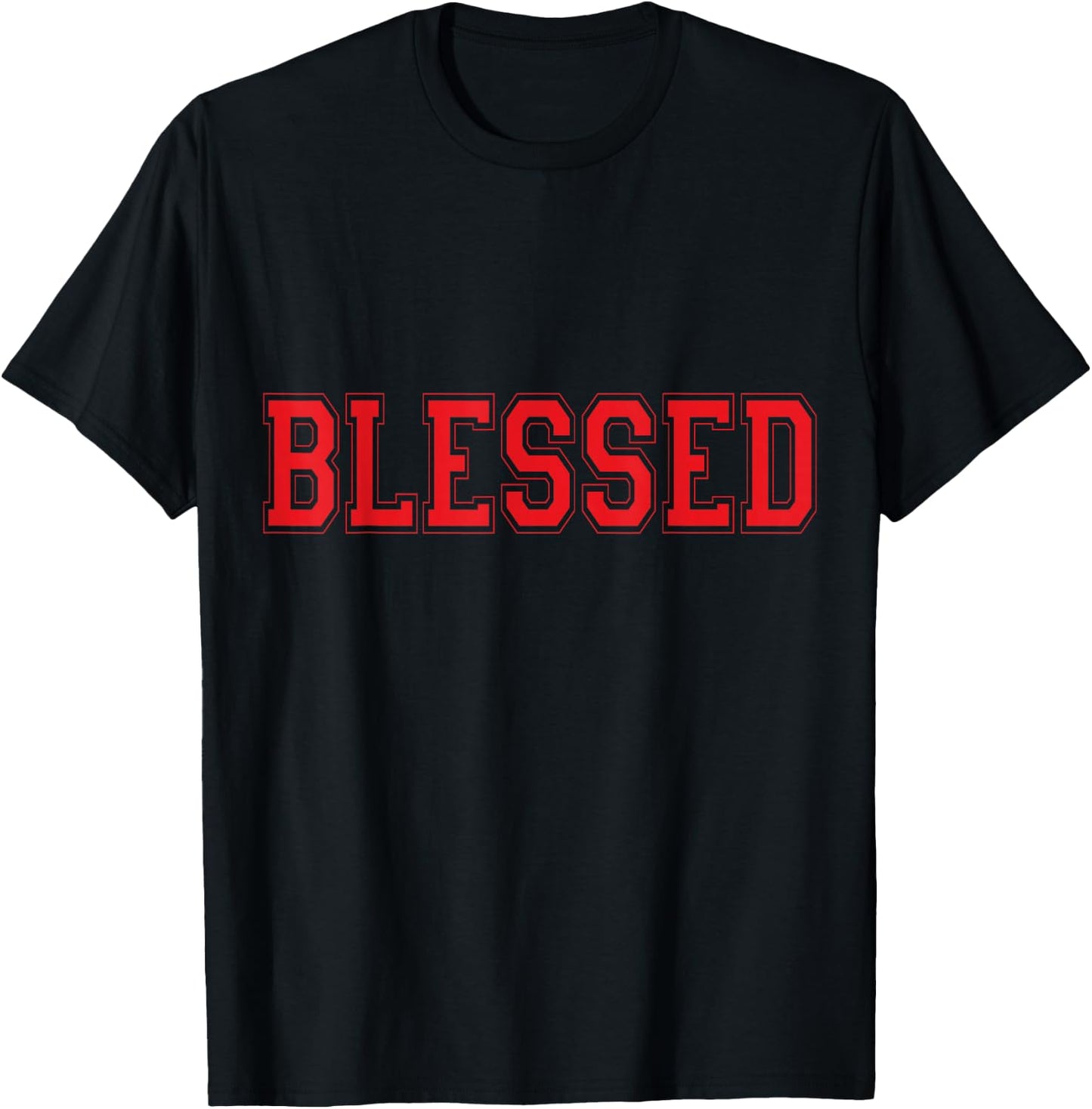 Christian T Shirts Blessed (Red) T-Shirt - T-Shirt | Black