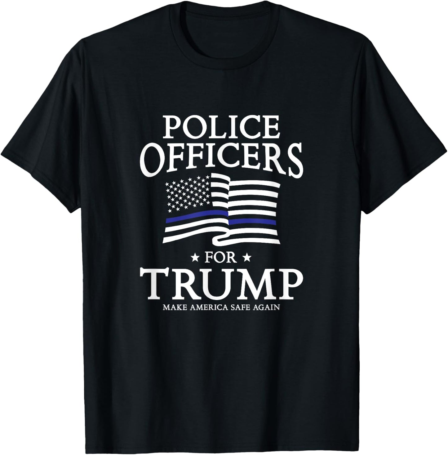 Police Officers for Trump Thin Blue Line Flag T-Shirt - T-Shirt | Black