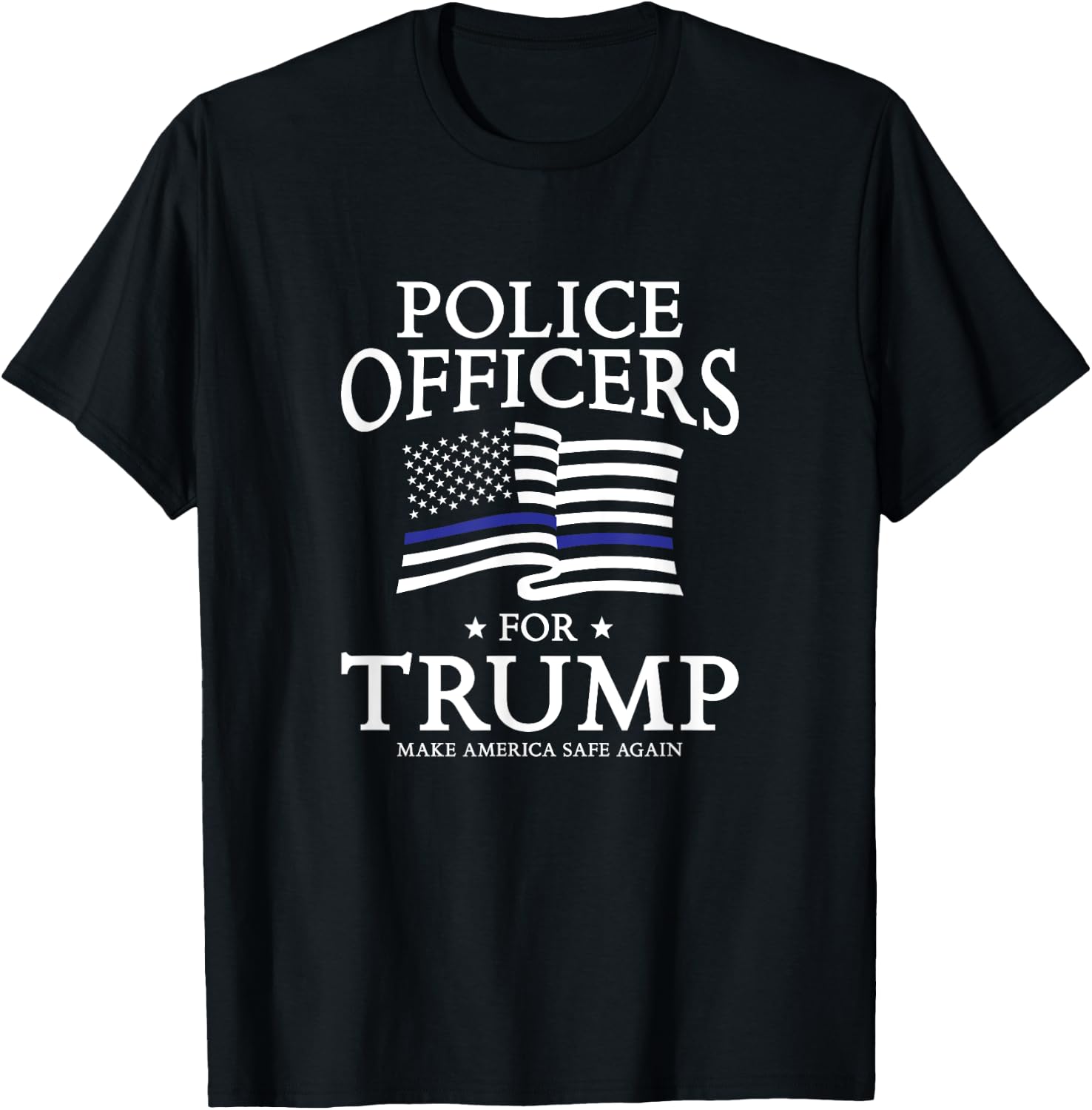 Police Officers for Trump Thin Blue Line Flag T-Shirt - T-Shirt | Black