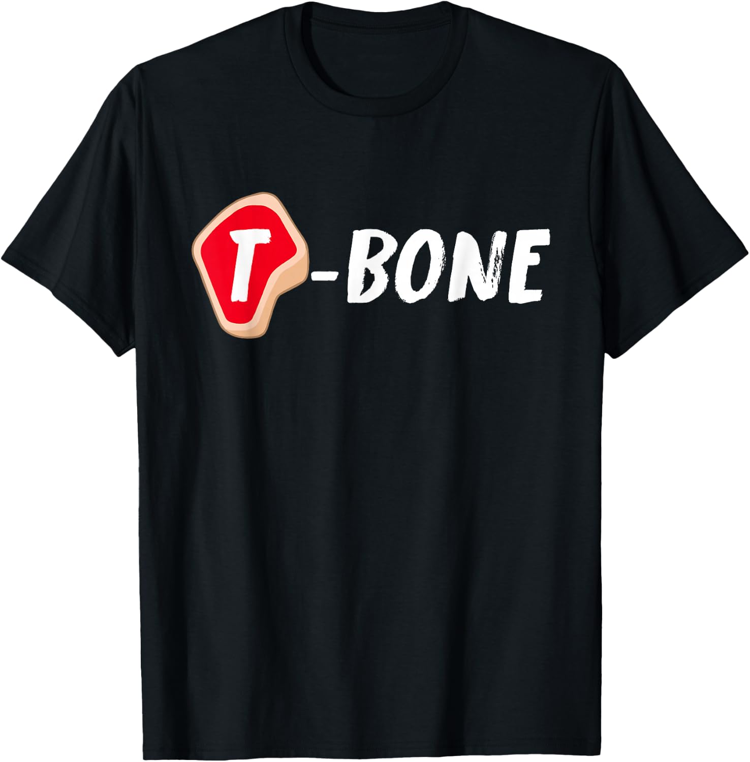 T-Bone Steak Funny Random Piece of Meat T-Shirt - T-Shirt | Black