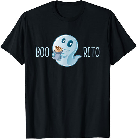 Boo-Rito Ghost Mexico Taco Burrito Ghost Halloween Costume T-Shirt - T-Shirt | Black