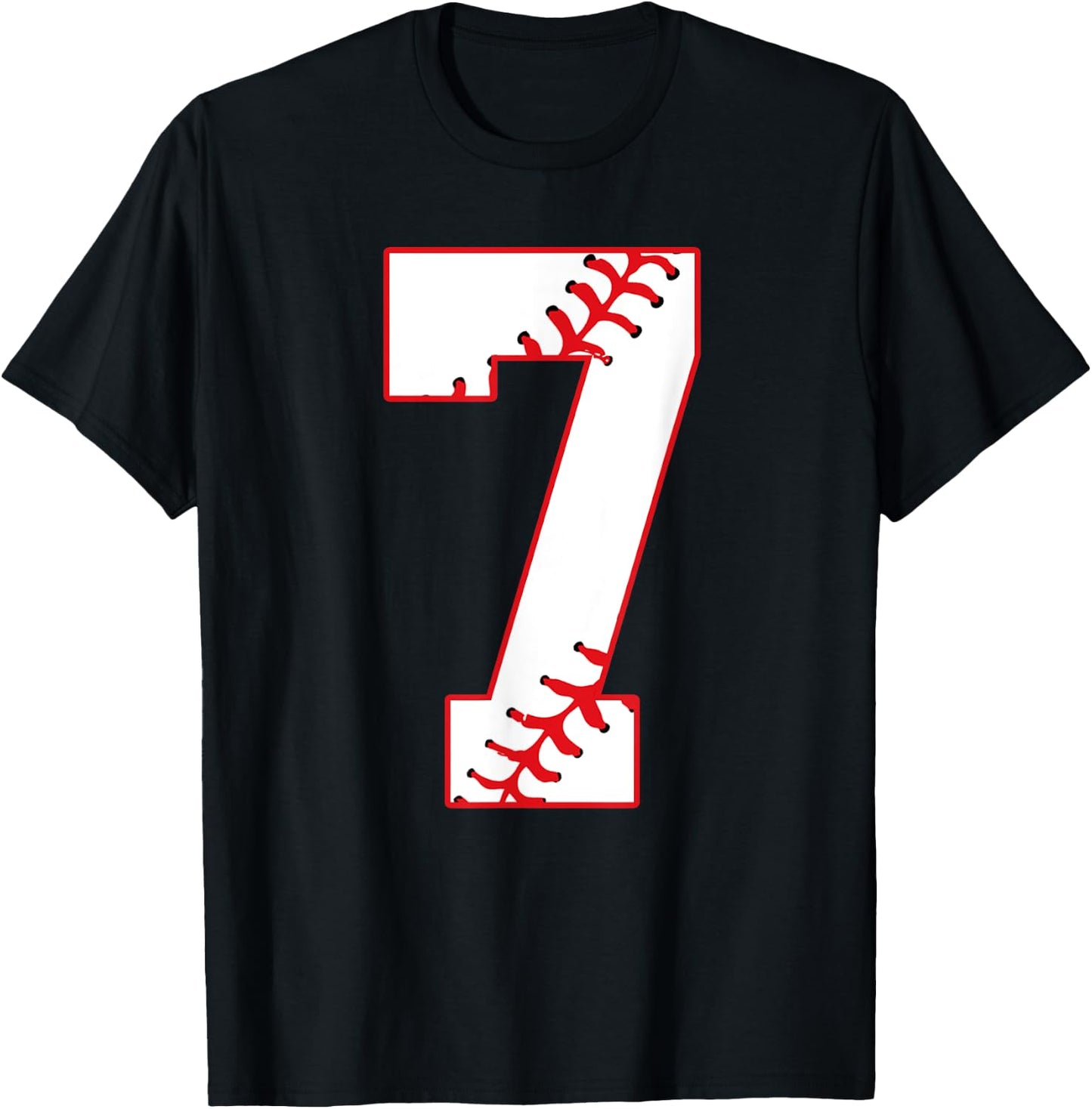 Cute Seventh Birthday Party 7th Baseball Born 2012 T-Shirt - T-Shirt | Black