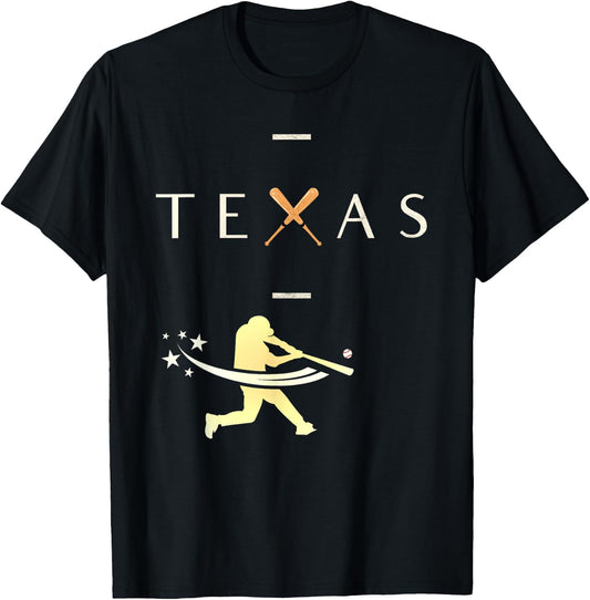 Texas Baseball Baseball Ranger Player Classic Design T-Shirt - T-Shirt | Black