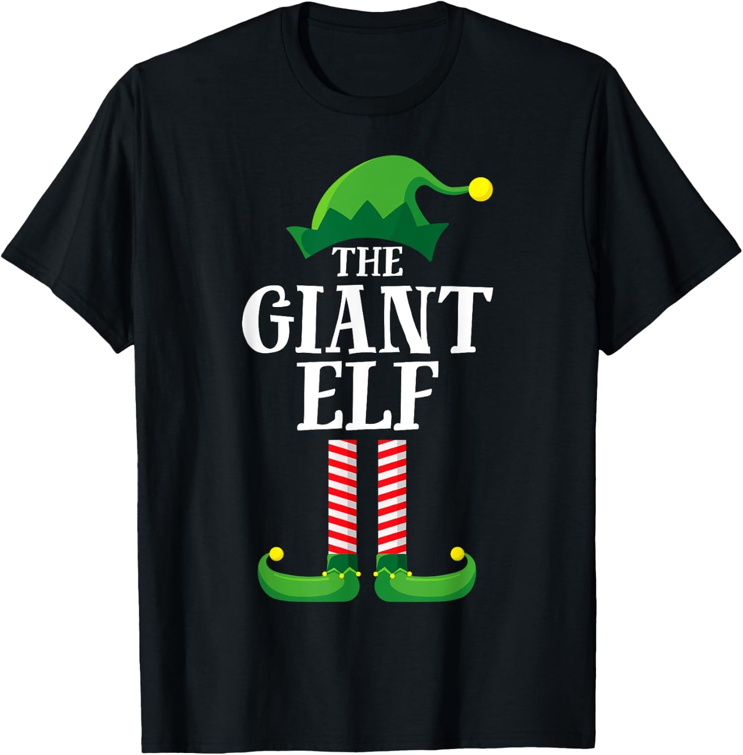 Giant Elf Matching Family Group Christmas Party Pyjamas T-Shirt - T-Shirt | Black