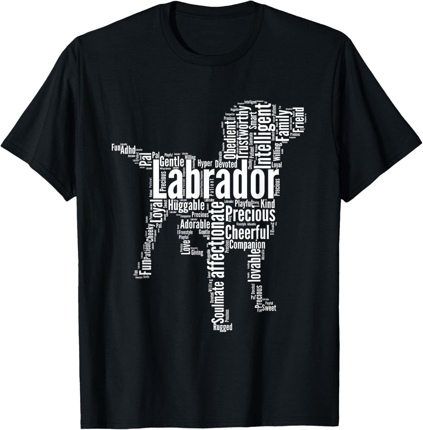 Labrador Calligram I Love My Lab Dad T-Shirt - T-Shirt | Black