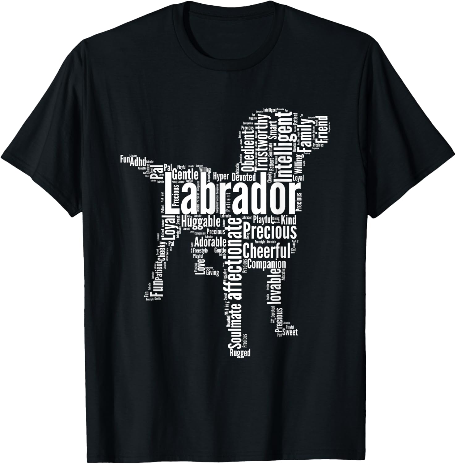 Labrador Calligram I Love My Lab Dad T-Shirt - T-Shirt | Black