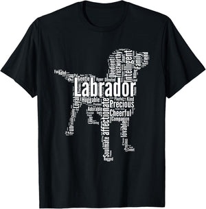 Labrador Calligram I Love My Lab Dad T-Shirt - T-Shirt | Black