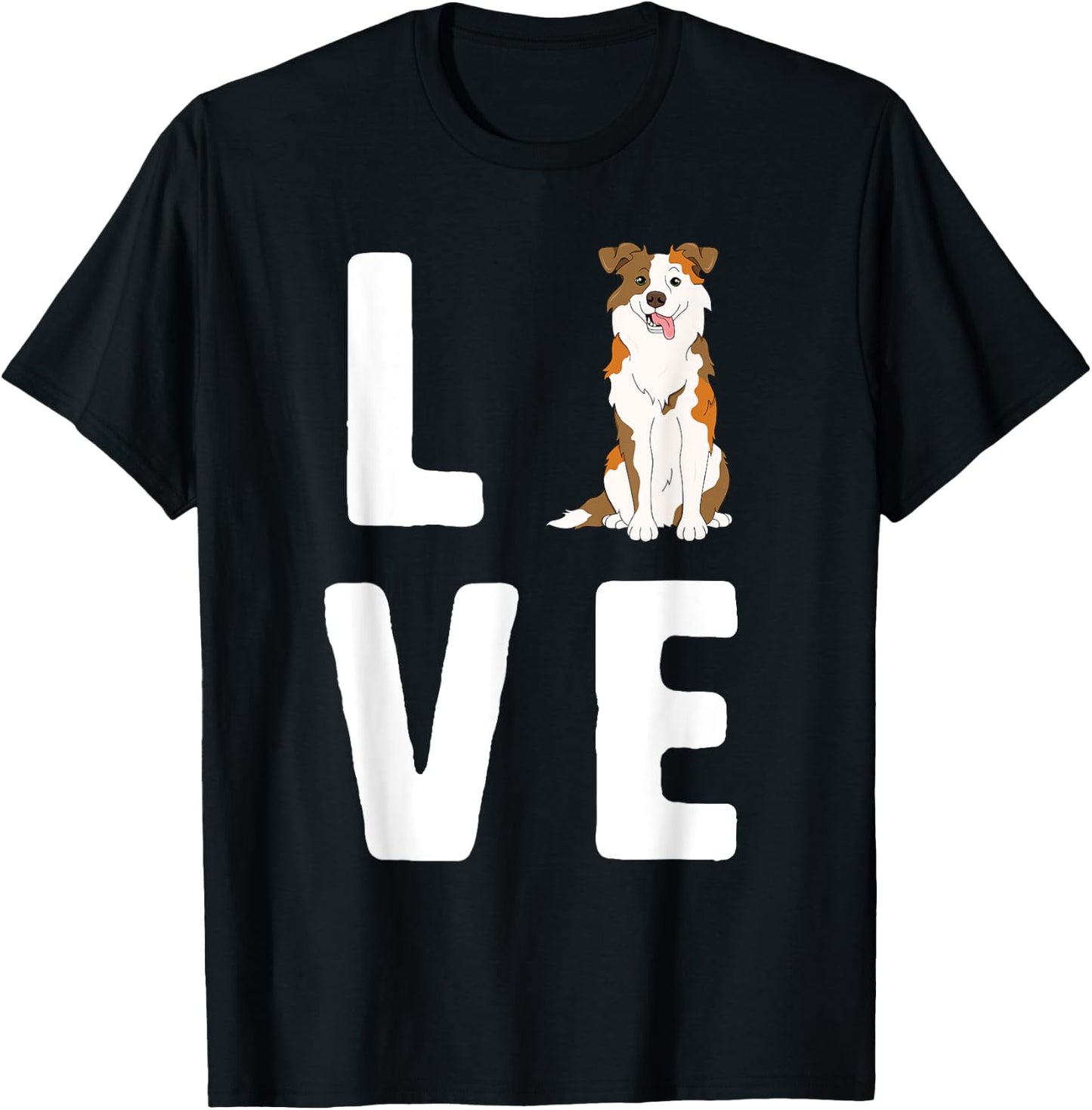 Love Australian Shepherds Lover Red Merle Women Dog Mama T-Shirt - T-Shirt | Black
