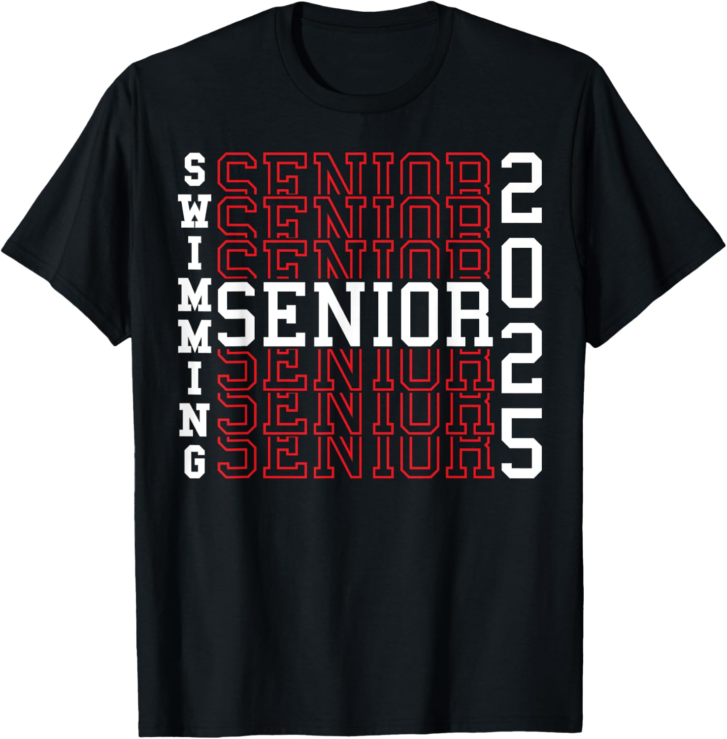 Swimming Senior Night Swimming Senior 2025 Graduation 40 T-Shirt - T-Shirt | Black