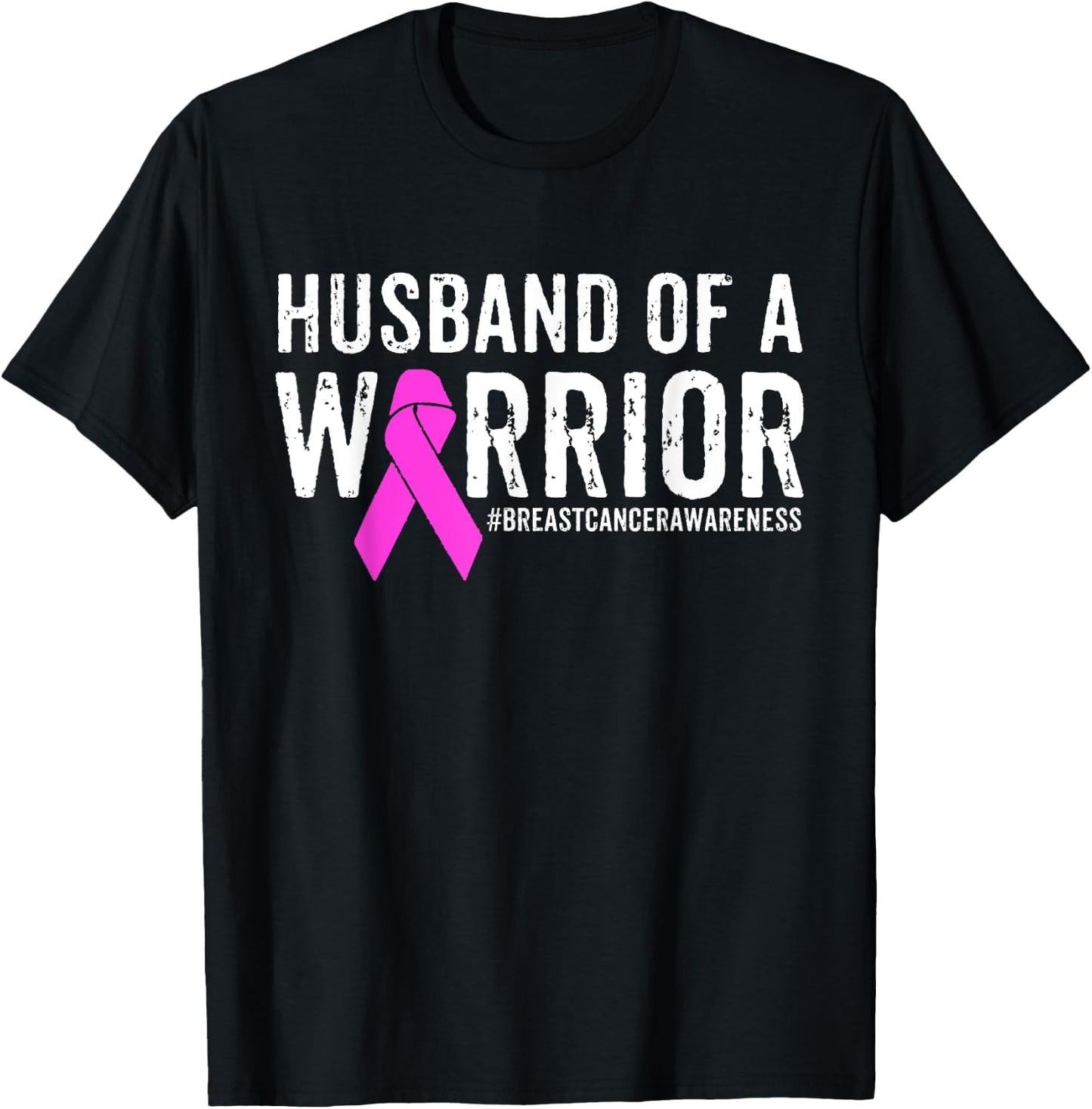 Breast Cancer Husband Shirt Awareness Husband Of A Warrior T-Shirt - T-Shirt | Black