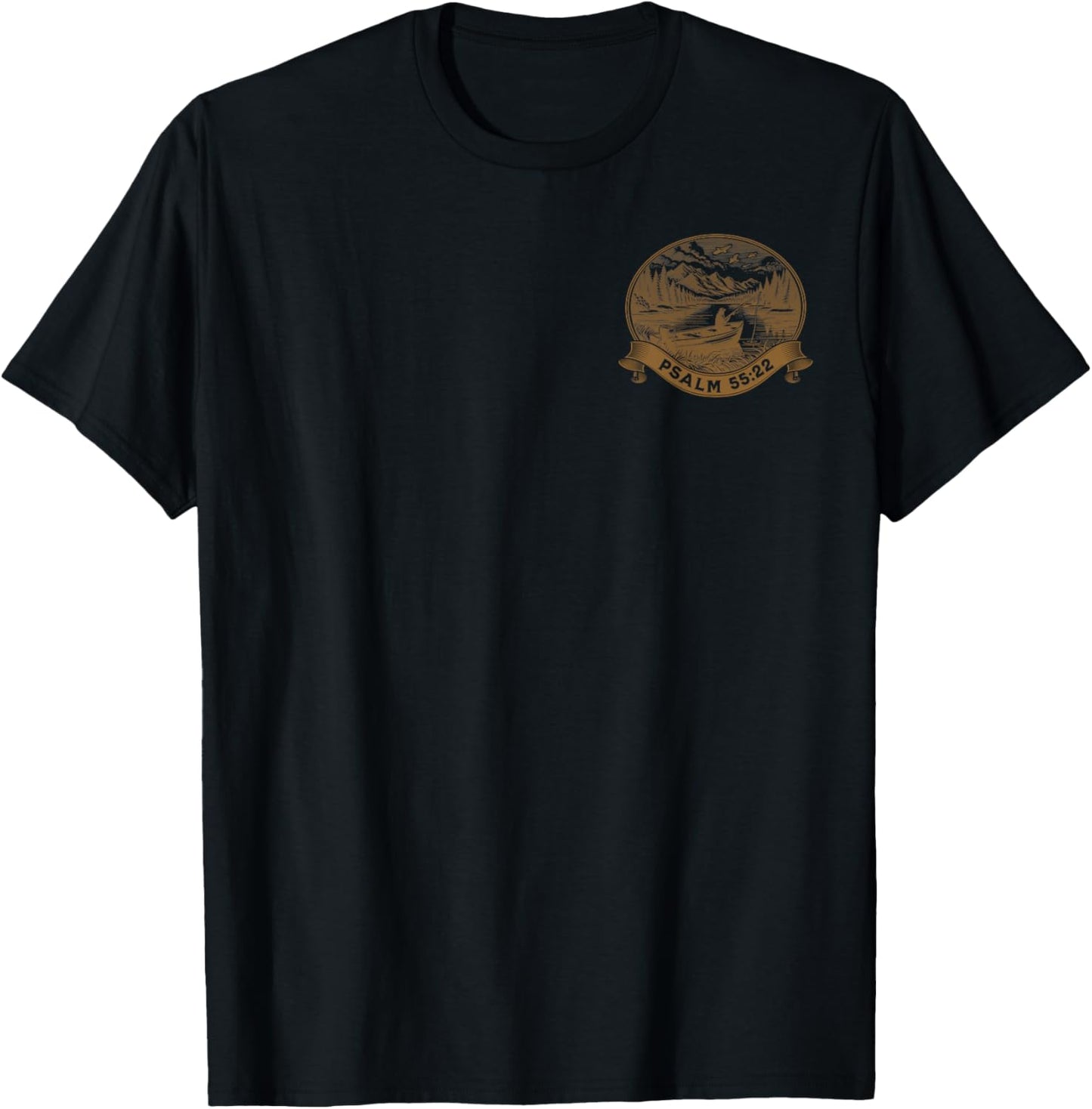 [2 Sided] Cast Your Cares On The Lord, Christian Fisherman T-Shirt - T-Shirt | Black