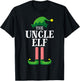 Uncle Elf Matching Family Group Christmas Party Pyjamas T-Shirt - T-Shirt | Black