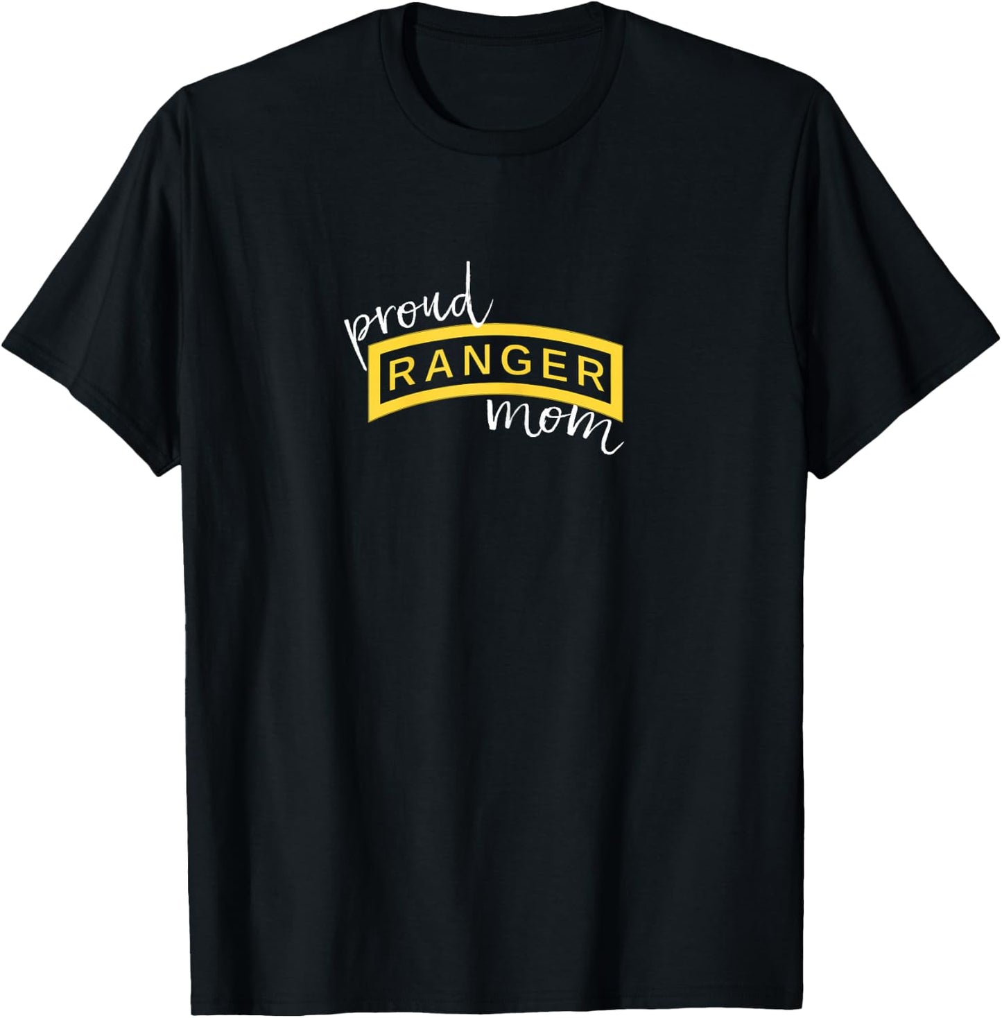 Army Ranger Mom Shirt, Proud Ranger Mom Tab Gift T-Shirt - T-Shirt | Black