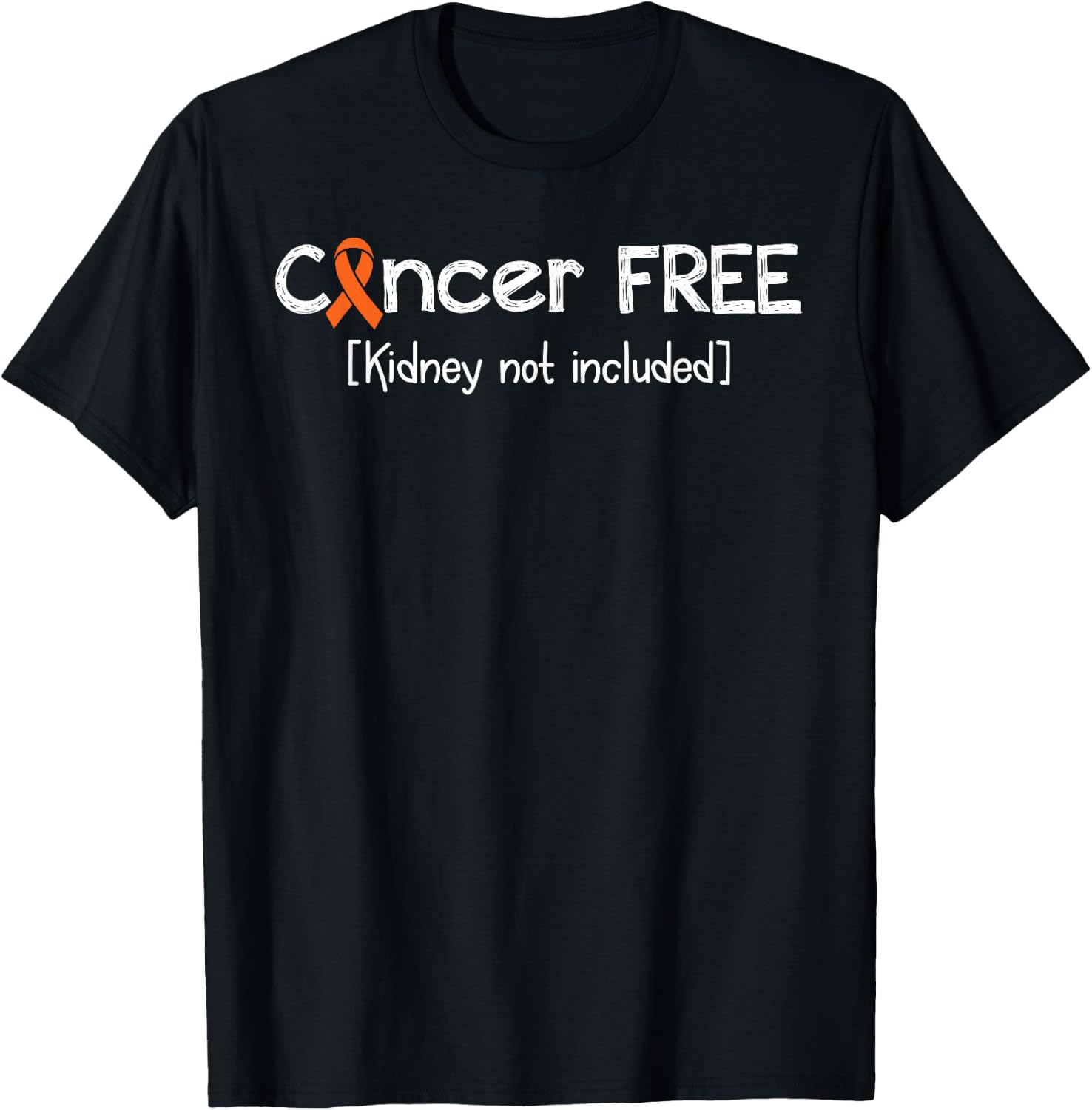 Kidney Cancer Free- Kidney Cancer Awareness Support Ribbon T-Shirt - T-Shirt | Black