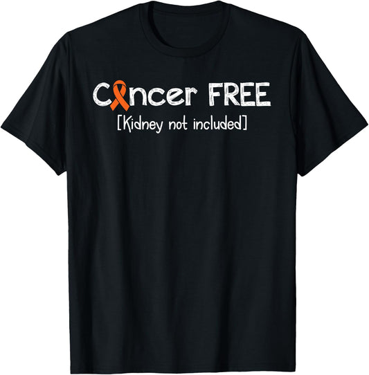 Kidney Cancer Free- Kidney Cancer Awareness Support Ribbon T-Shirt - T-Shirt | Black