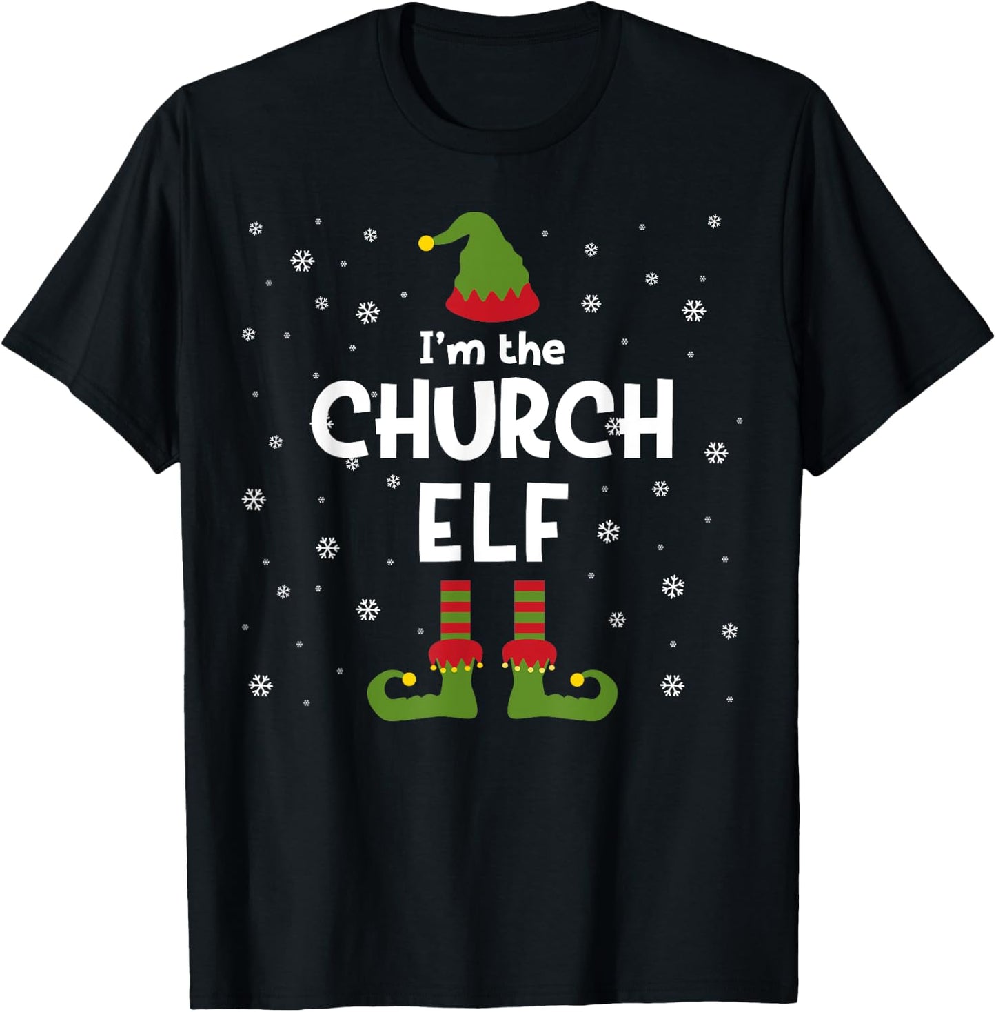 I'm The Church Elf Christian Pastor or Priest Christmas T-Shirt - T-Shirt | Black