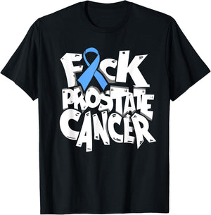 Funny Fuck Prostate Cancer Awareness Ribbon Gifts T-Shirt - T-Shirt | Black
