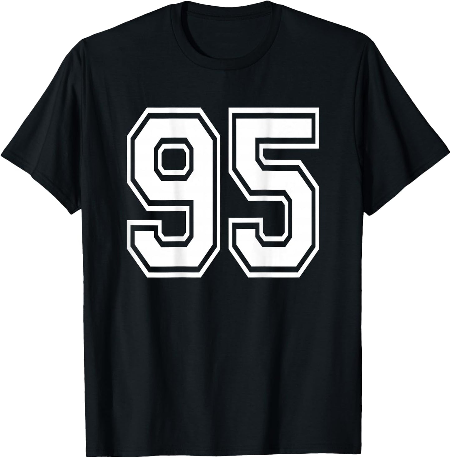 Number 95 Sports Player Number BACK Of Shirt Only T-Shirt - T-Shirt | Black