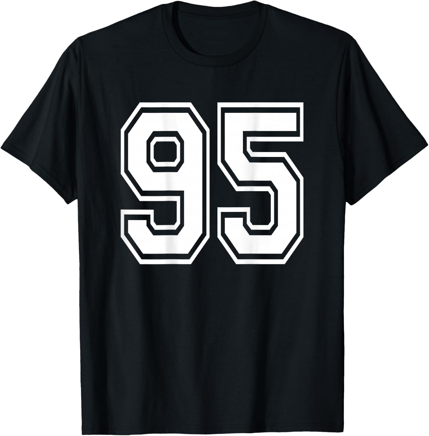 Number 95 Sports Player Number BACK Of Shirt Only T-Shirt - T-Shirt | Black