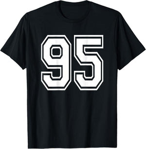 Number 95 Sports Player Number BACK Of Shirt Only T-Shirt - T-Shirt | Black