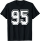 Number 95 Sports Player Number BACK Of Shirt Only T-Shirt - T-Shirt | Black