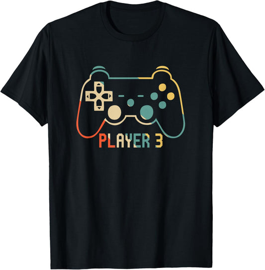 Matching Gamer for Dad, Mom & kids Player 1,2,3 T-Shirt - T-Shirt | Black